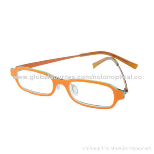 Children's Orange Computer Eyeglasses with Layer Acetate